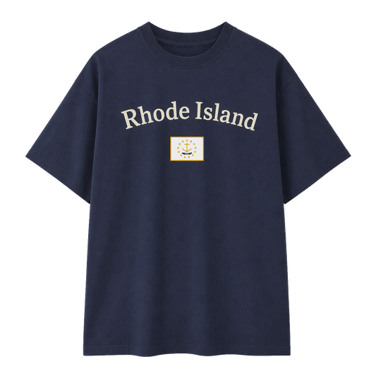 Collection 6 Rhode Island Essential Cotton T-Shirt - Navy Blue front