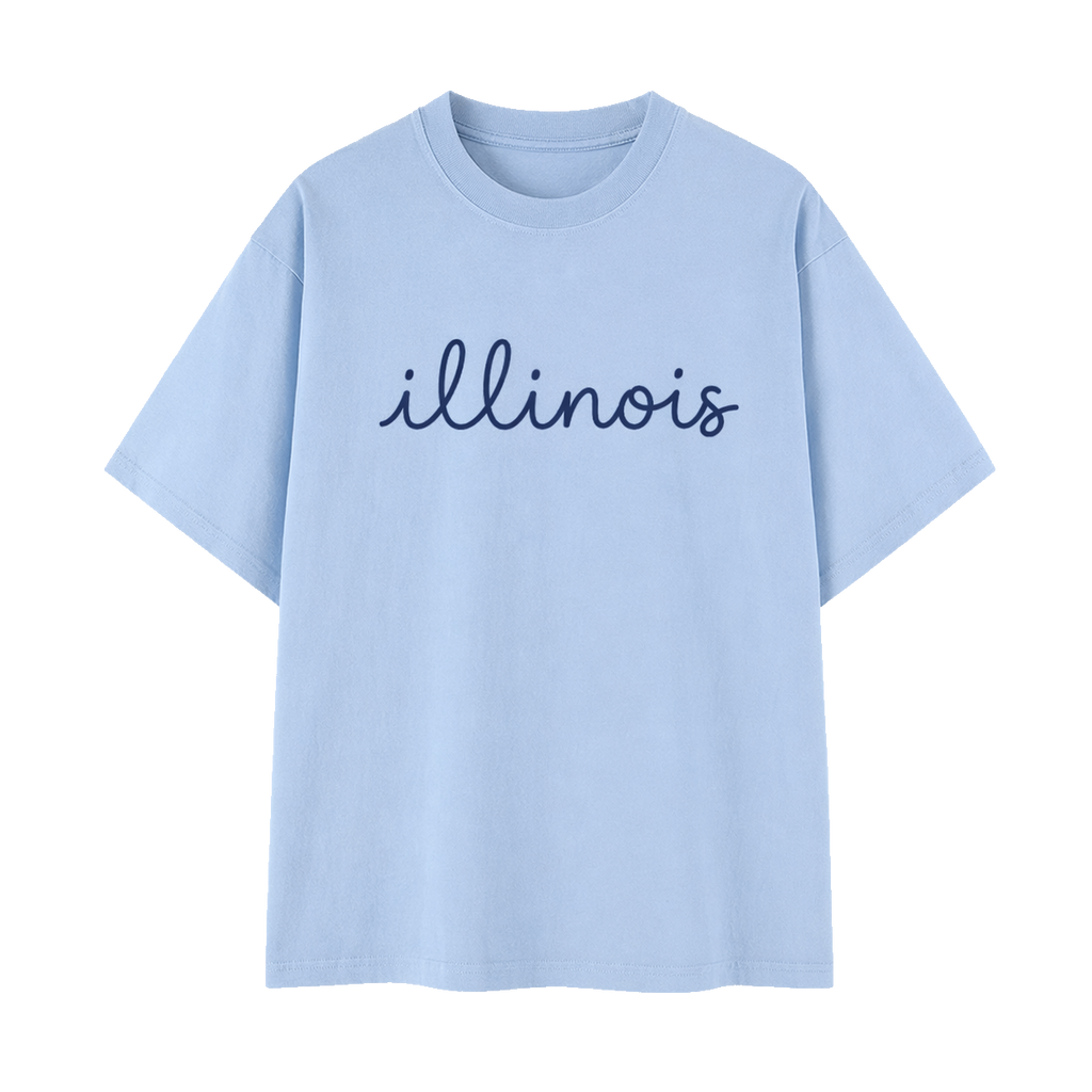 Collection 3 Illinois Essential Cotton T-Shirt - Light Blue front