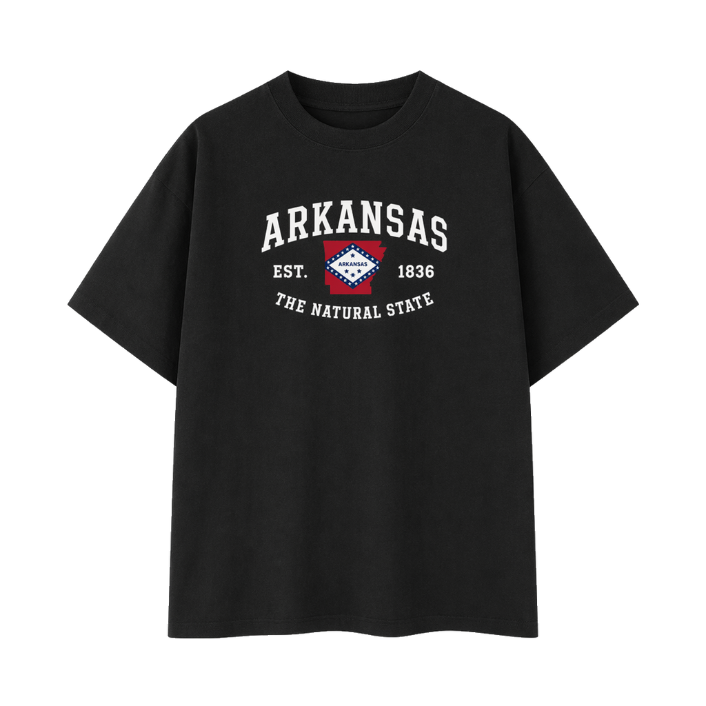 Collection 8 Arkansas Essential Cotton T-Shirt - Black front