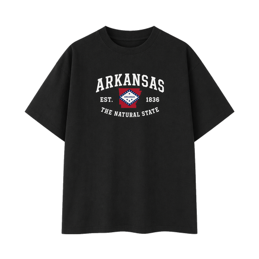 Collection 8 Arkansas Essential Cotton T-Shirt - Black front