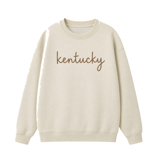 Collection 3 Kentucky Essential Heavyweight Crewneck Sweatshirt - Cream front