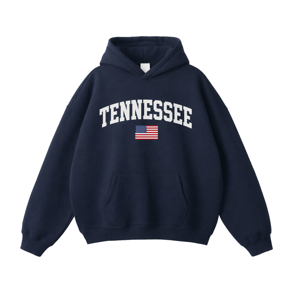 Collection 2 Tennessee Oversize Fleeced Hoodie - Navy Blue front