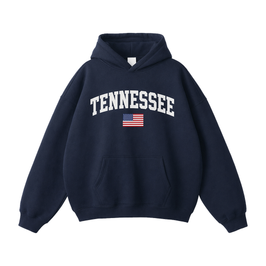Collection 2 Tennessee Oversize Fleeced Hoodie - Navy Blue front