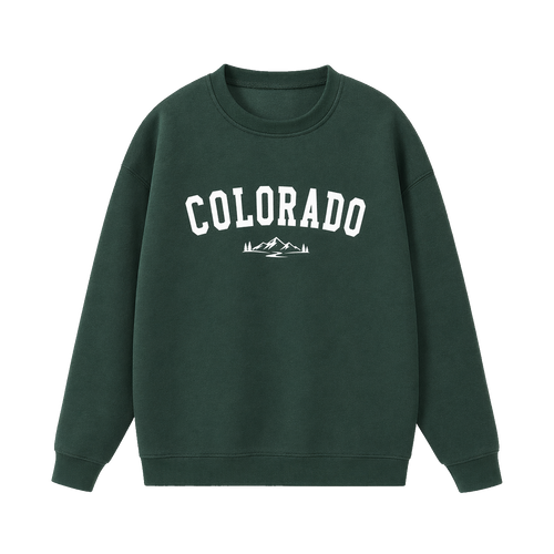 Collection 9 Colorado Essential Heavyweight Crewneck Sweatshirt - Dark Green front