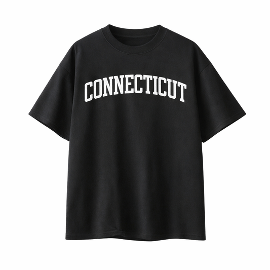 Collection 1 Connecticut Essential Cotton T-Shirt - Black front