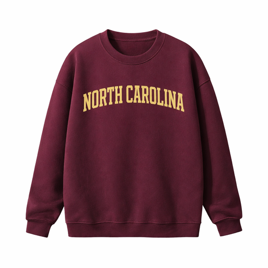 Collection 1 North Carolina Essential Heavyweight Crewneck Sweatshirt - Dull Red front