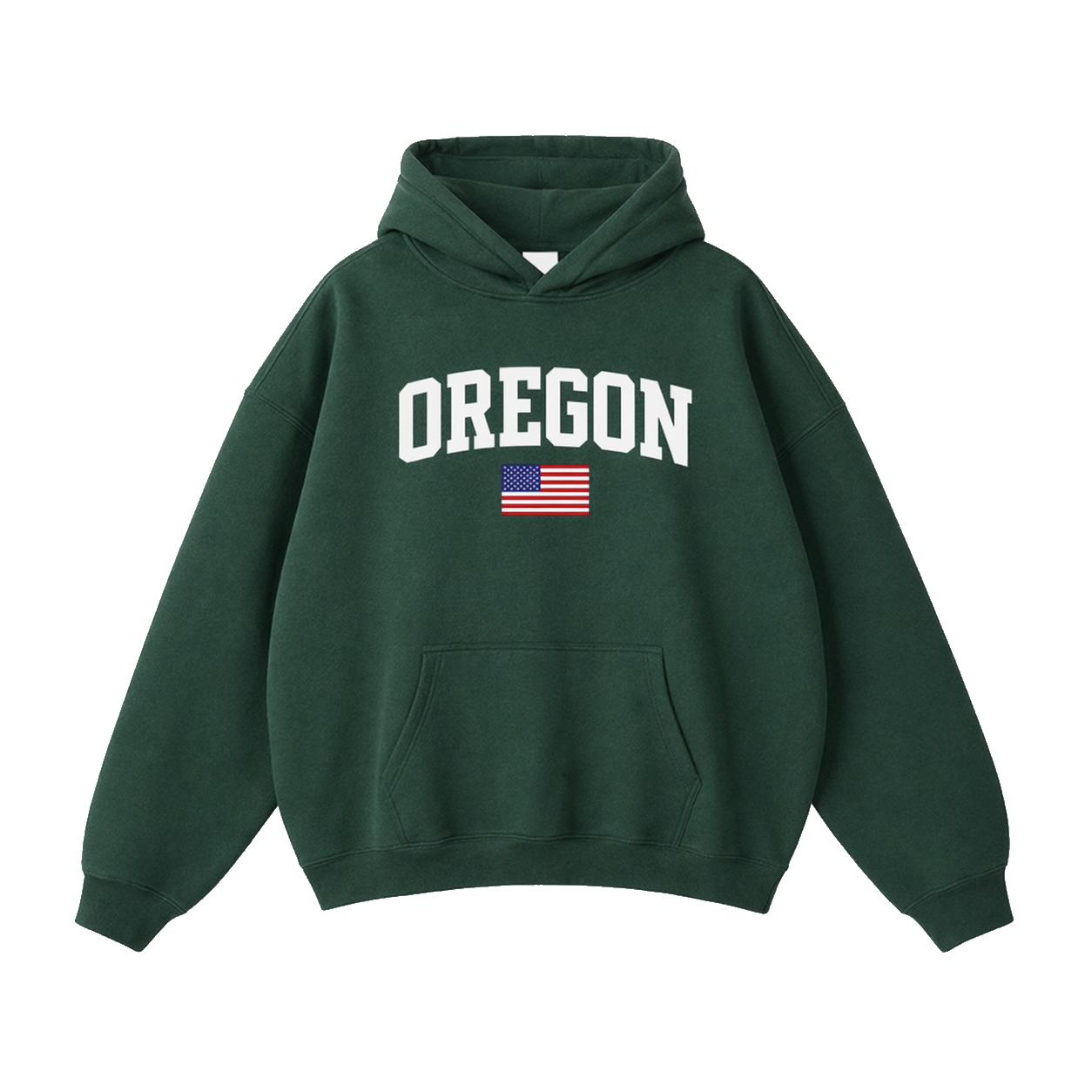 Collection 2 Oregon Oversize Fleeced Hoodie - Eden Green front