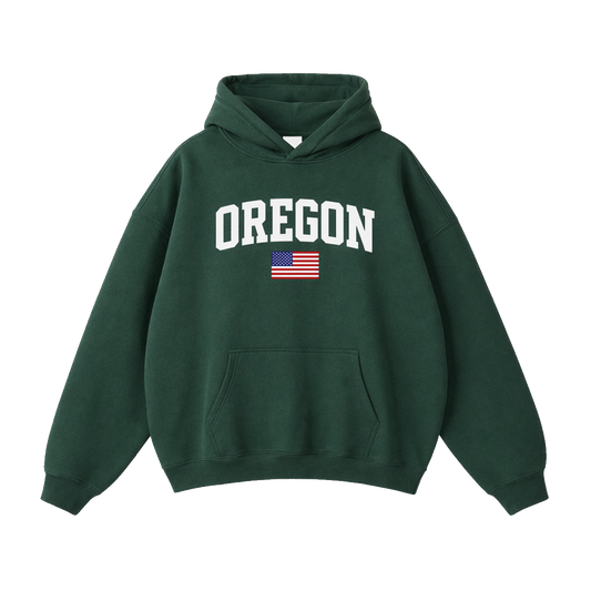 Collection 2 Oregon Oversize Fleeced Hoodie - Eden Green front