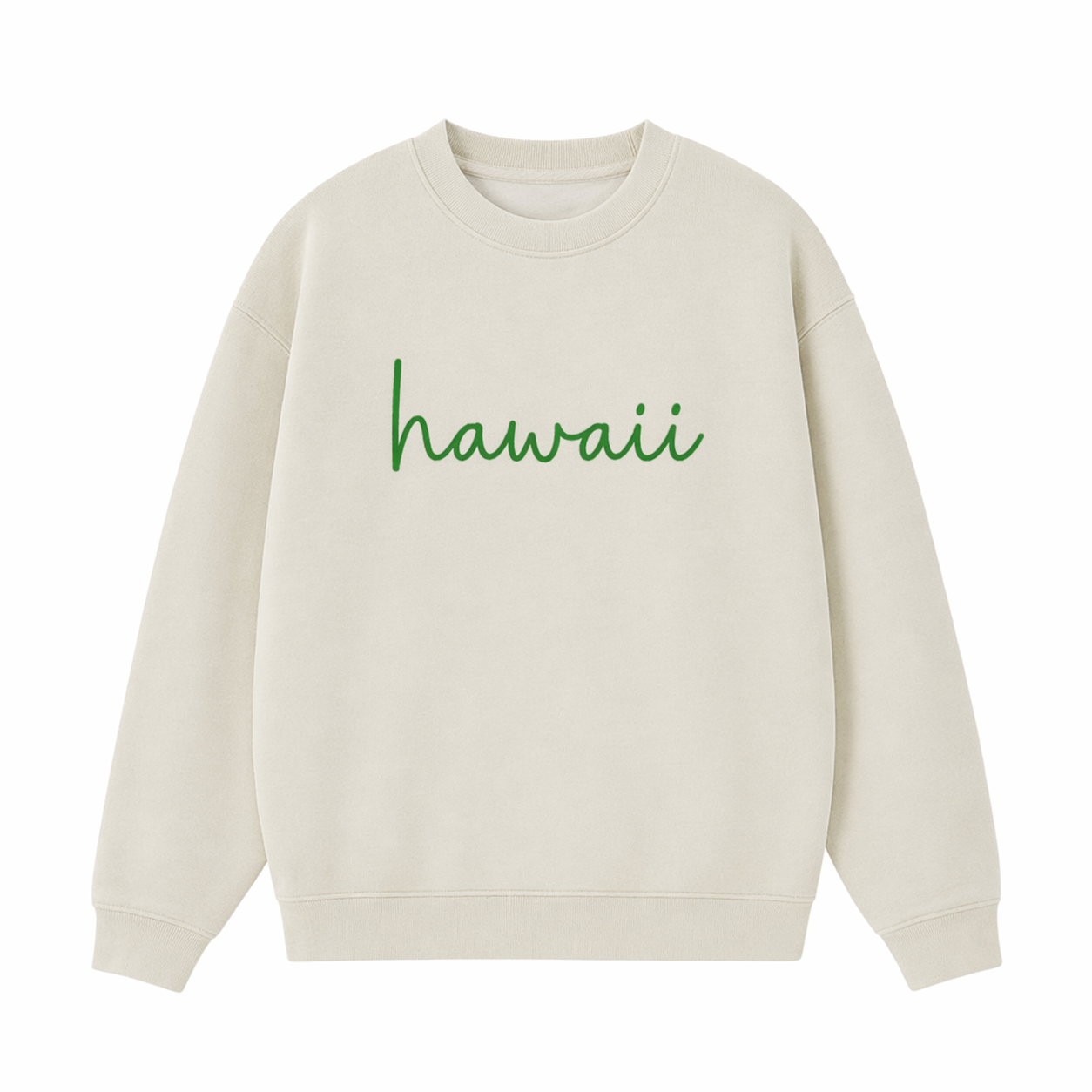 Collection 3 Hawaii Essential Heavyweight Crewneck Sweatshirt - Cream front