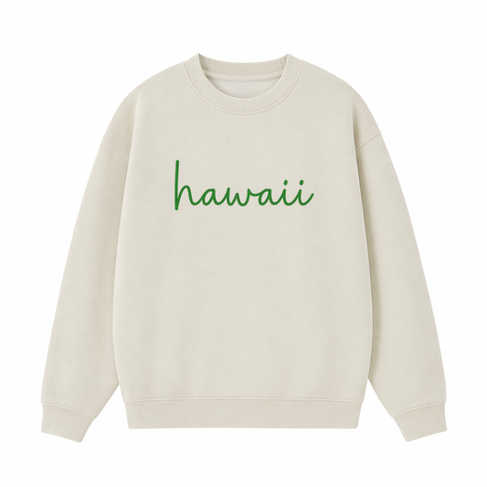 Collection 3 Hawaii Essential Heavyweight Crewneck Sweatshirt - Cream front