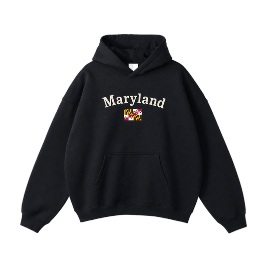 Collection 6 Maryland Oversize Fleeced Hoodie - Black front