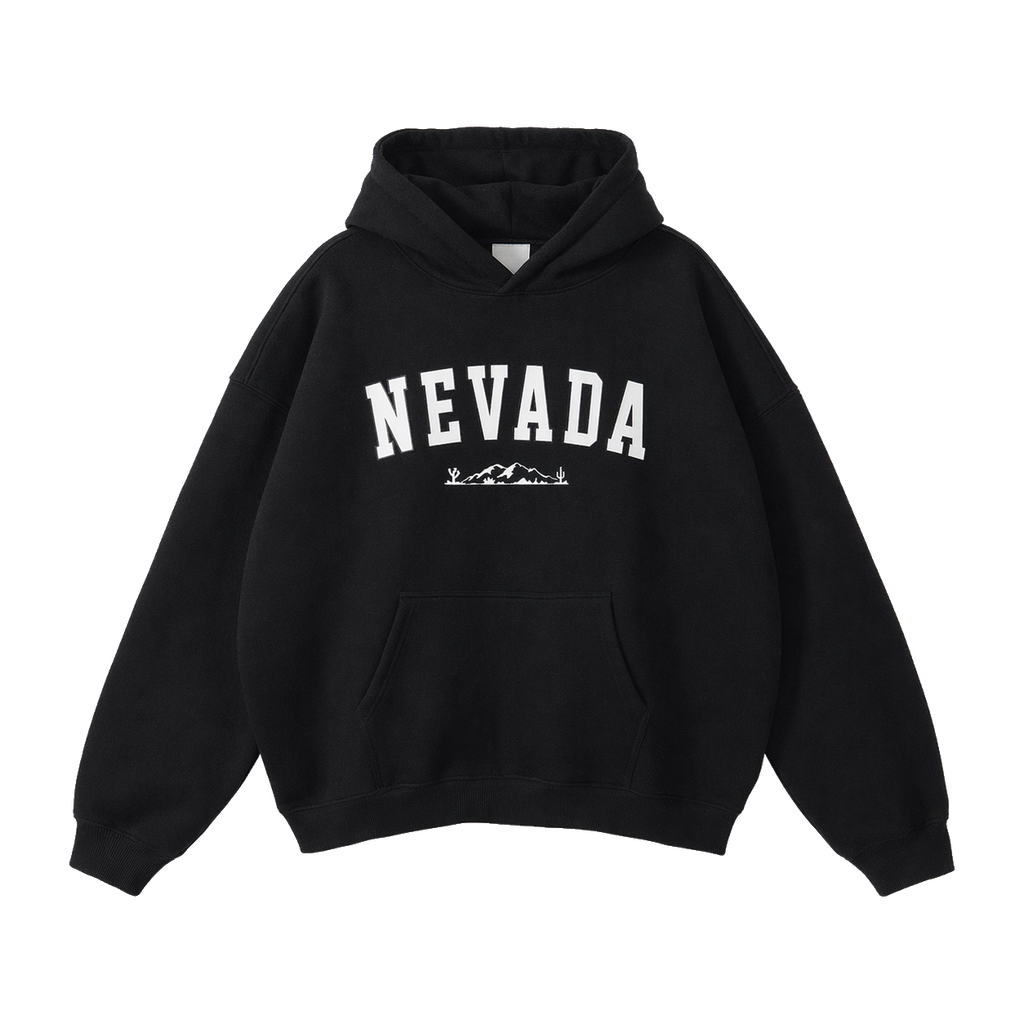 Collection 9 Nevada Oversize Fleeced Hoodie - Black front