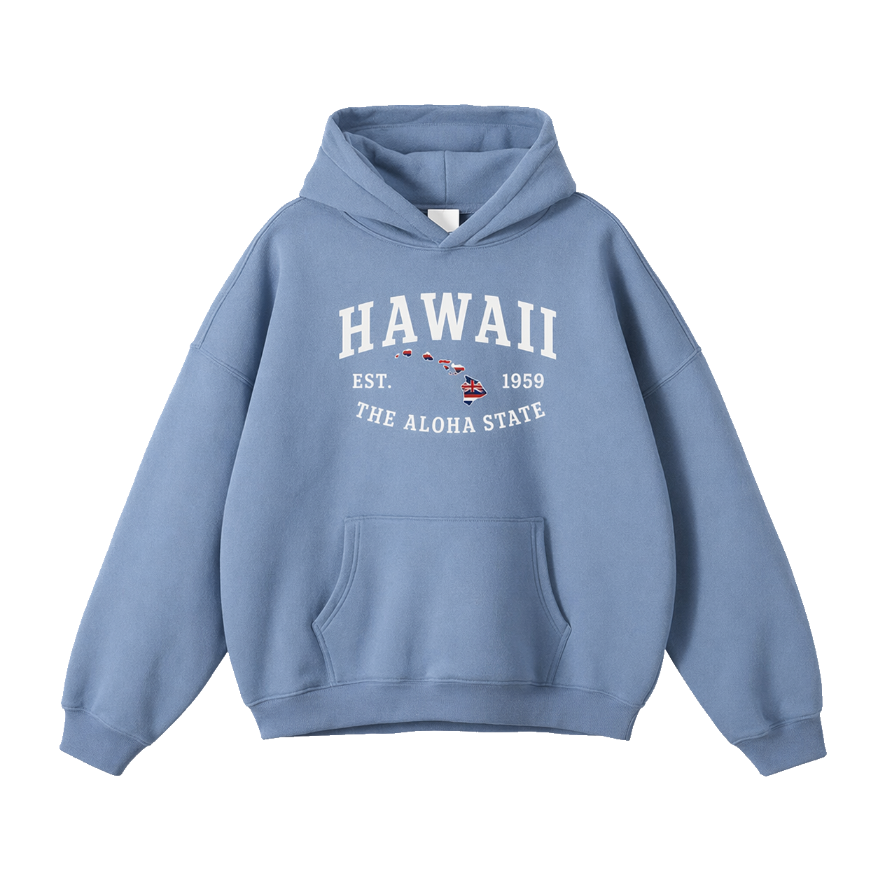 Collection 8 Hawaii Oversize Fleeced Hoodie - Medium Blue front