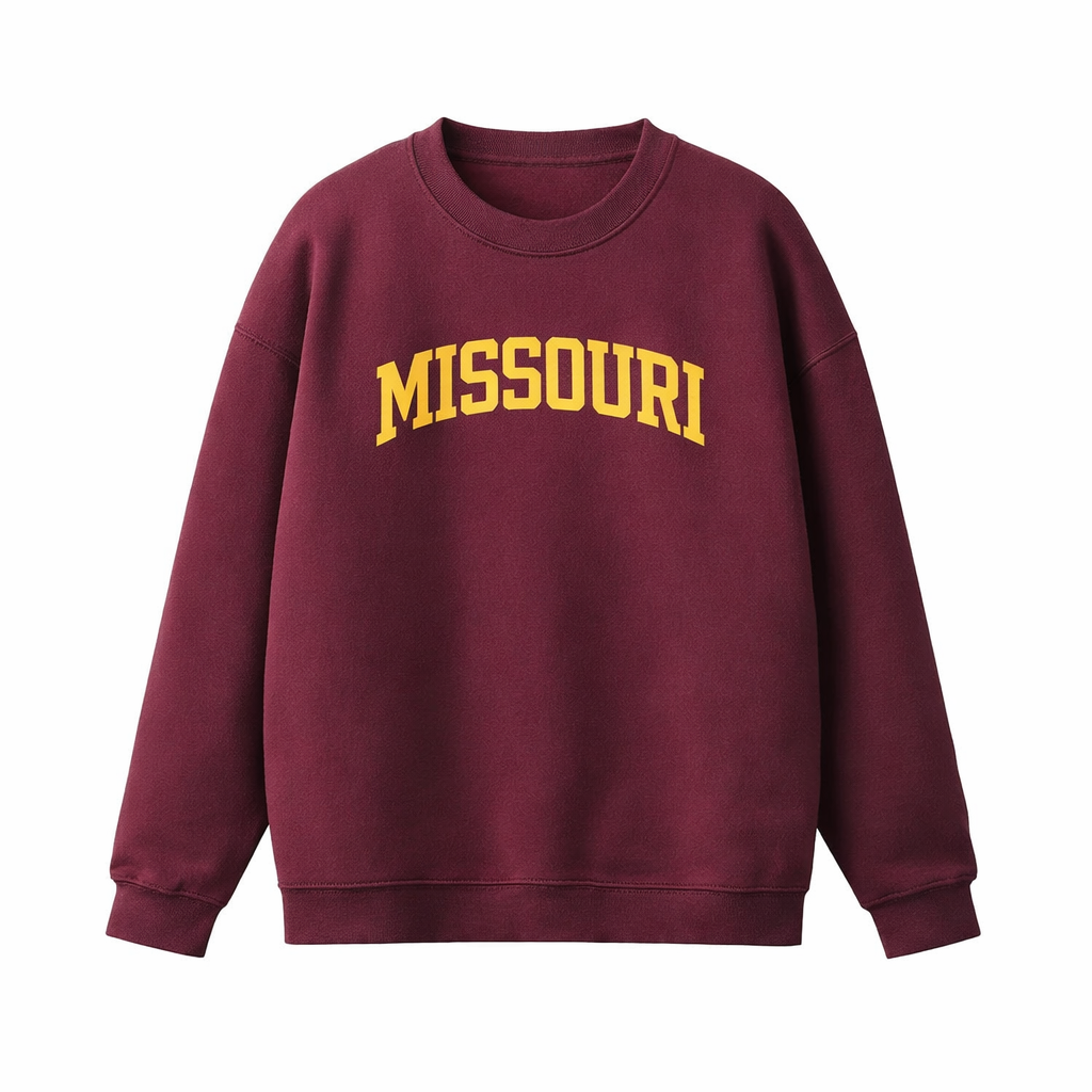 Collection 1 Missouri Essential Heavyweight Crewneck Sweatshirt - Dull Red front