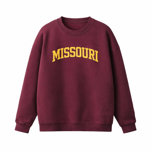 Collection 1 Missouri Essential Heavyweight Crewneck Sweatshirt - Dull Red front