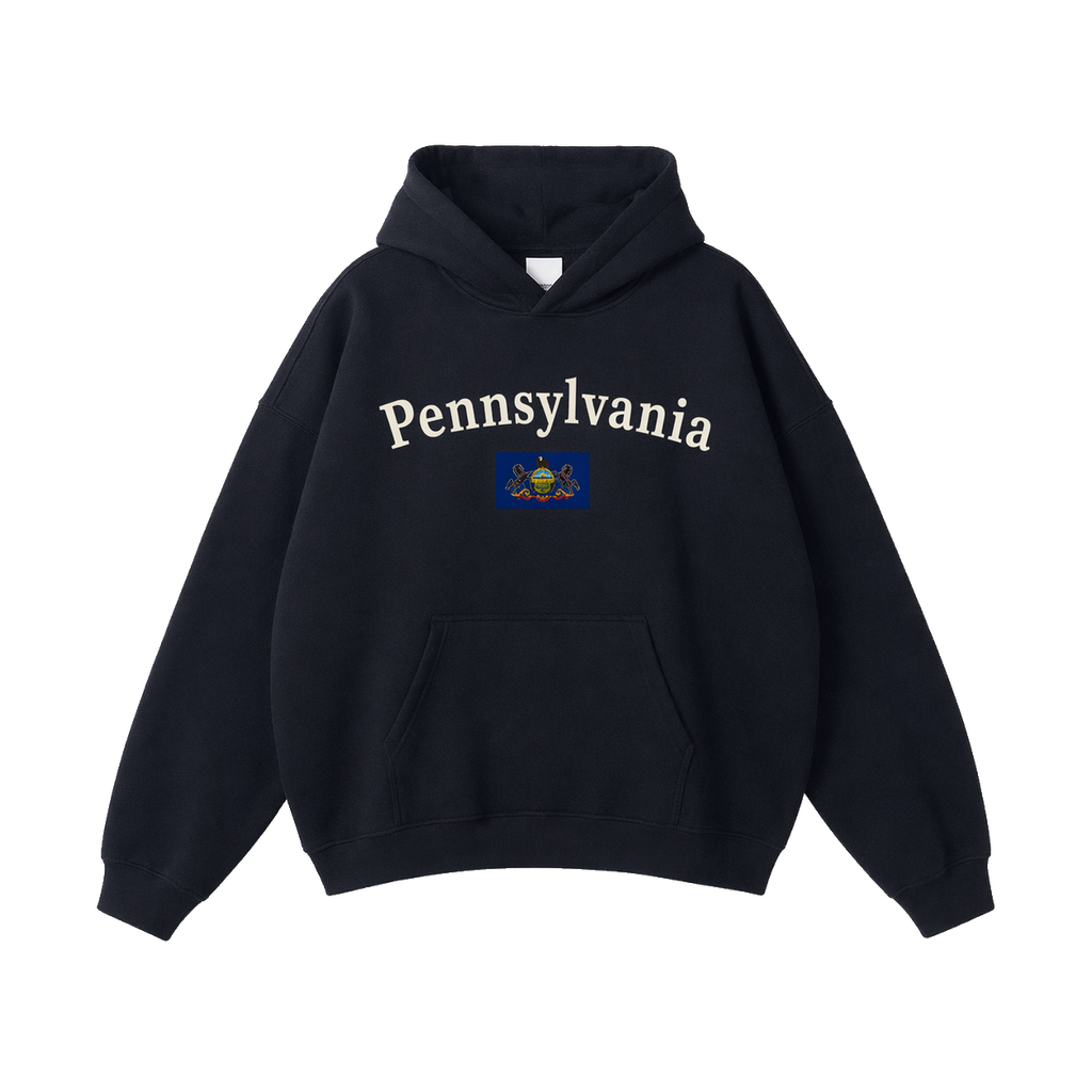Collection 6 Pennsylvania Oversize Fleeced Hoodie - Black front