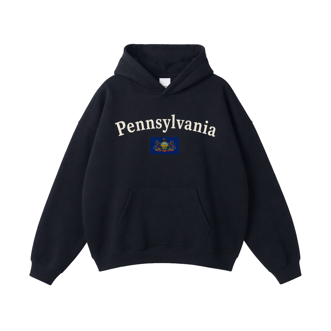 Collection 6 Pennsylvania Oversize Fleeced Hoodie - Black front