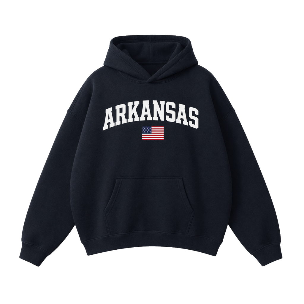Collection 2 Arkansas Oversize Fleeced Hoodie - Black front