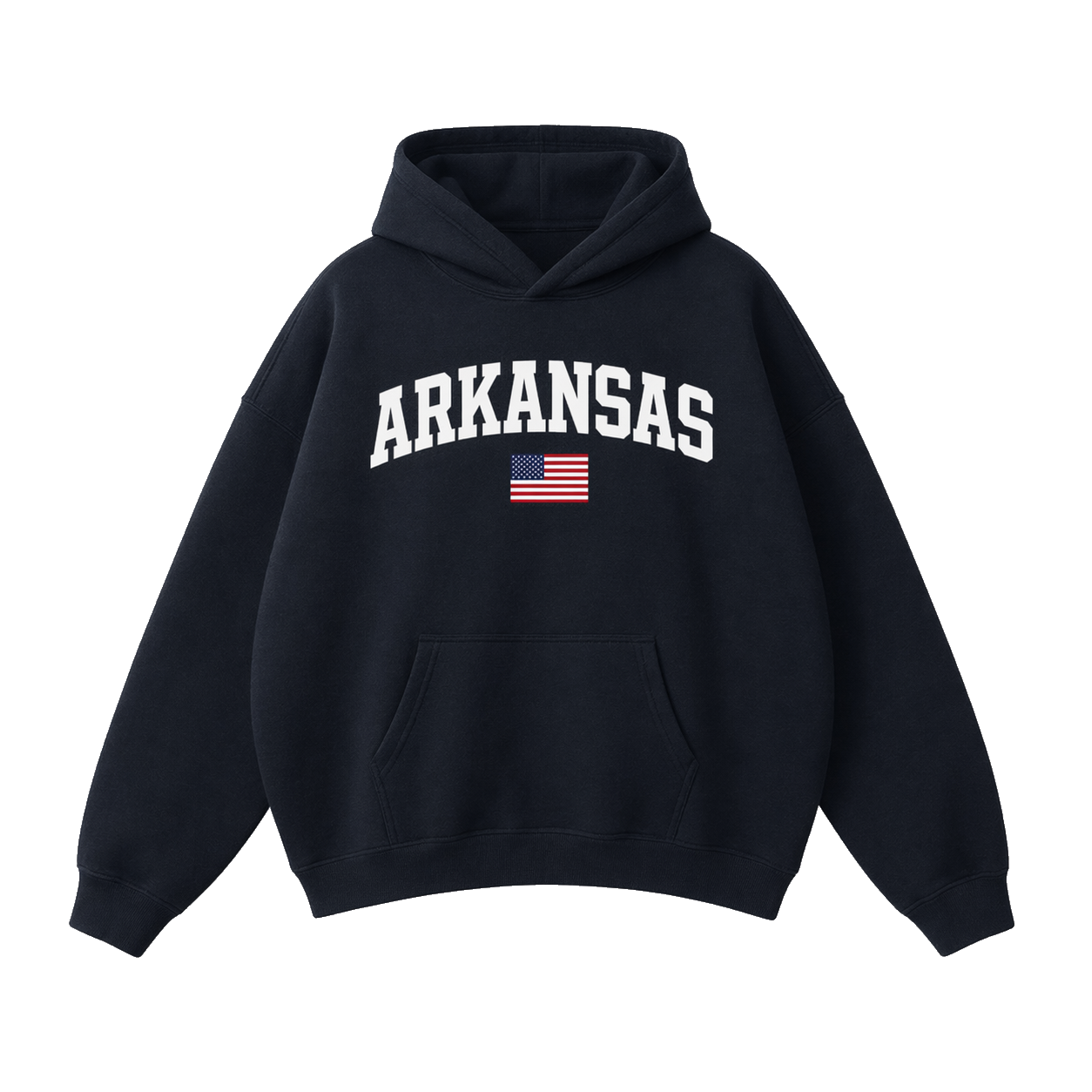Collection 2 Arkansas Oversize Fleeced Hoodie - Black front