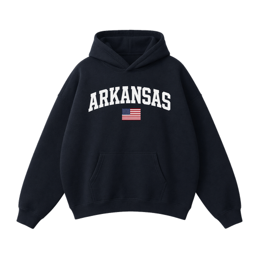 Collection 2 Arkansas Oversize Fleeced Hoodie - Black front