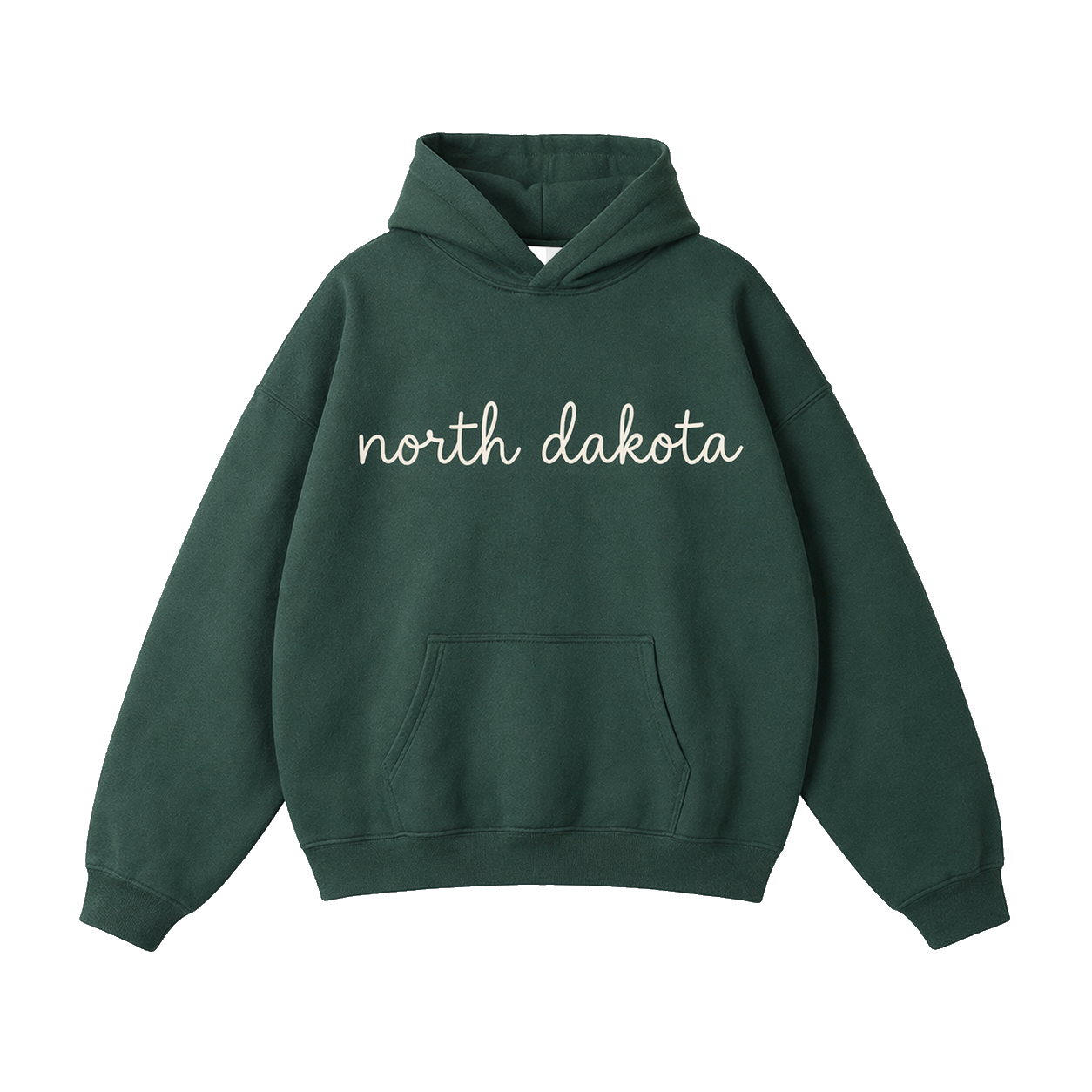 Collection 3 North Dakota Oversize Fleeced Hoodie - Eden Green front