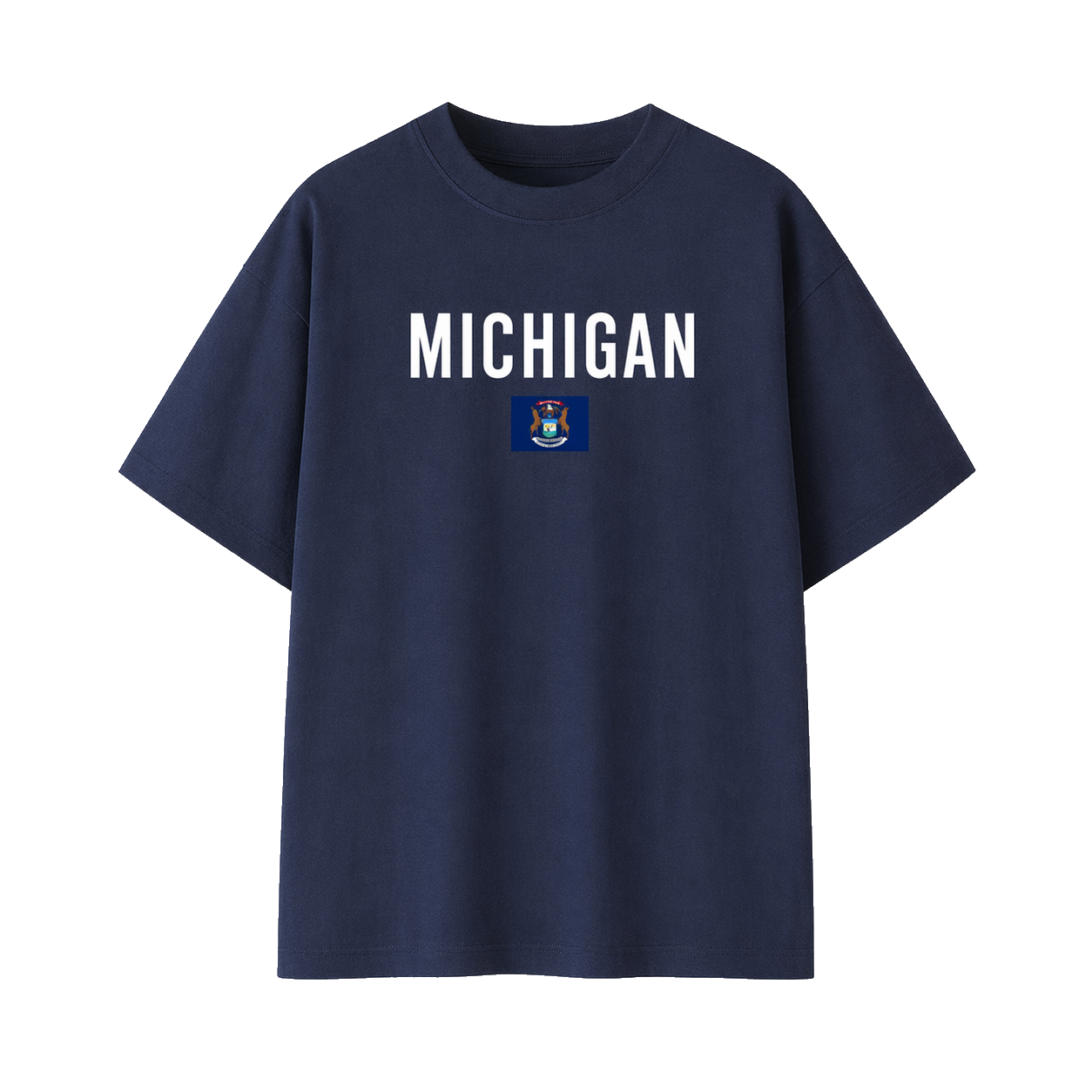 Collection 7 Michigan Essential Cotton T-Shirt - Navy Blue front