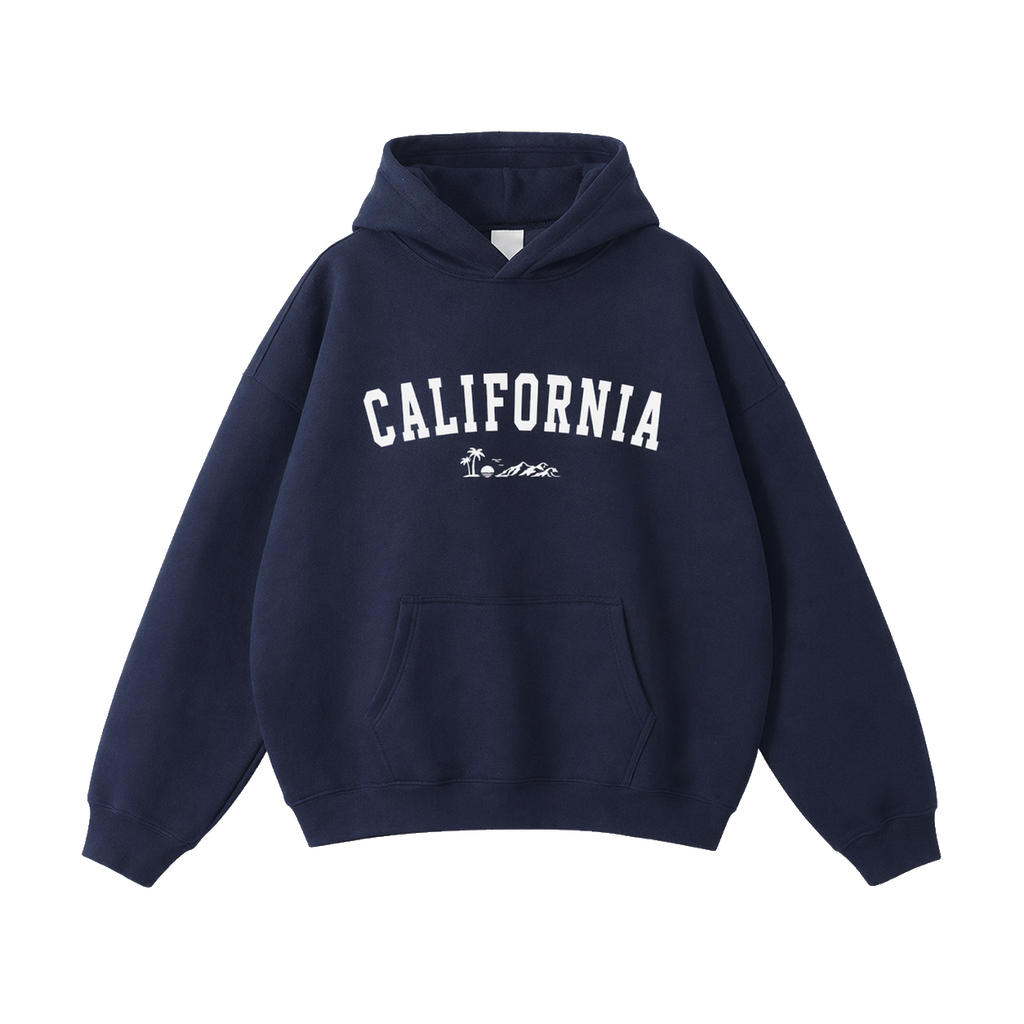 Collection 9 California Oversize Fleeced Hoodie - Navy Blue front