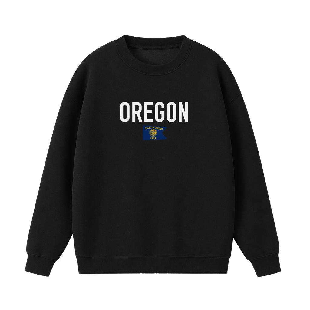 Collection 7 Oregon Essential Heavyweight Crewneck Sweatshirt - Black front