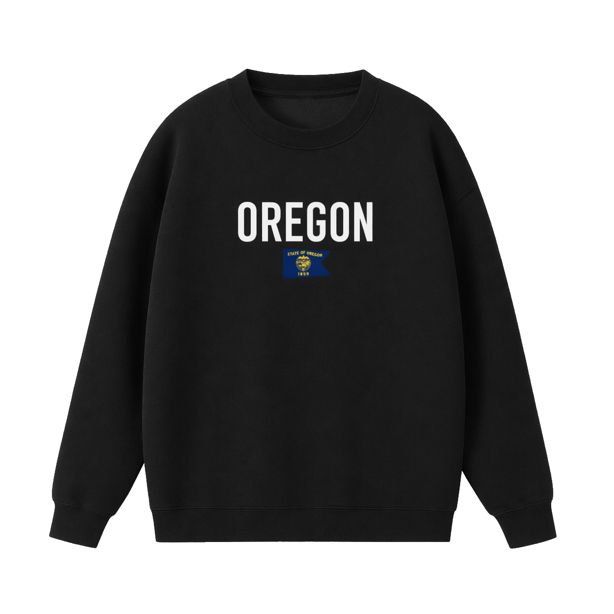 Collection 7 Oregon Essential Heavyweight Crewneck Sweatshirt - Black front