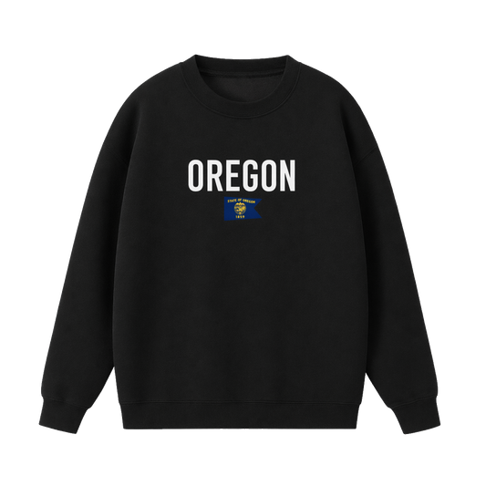 Collection 7 Oregon Essential Heavyweight Crewneck Sweatshirt - Black front