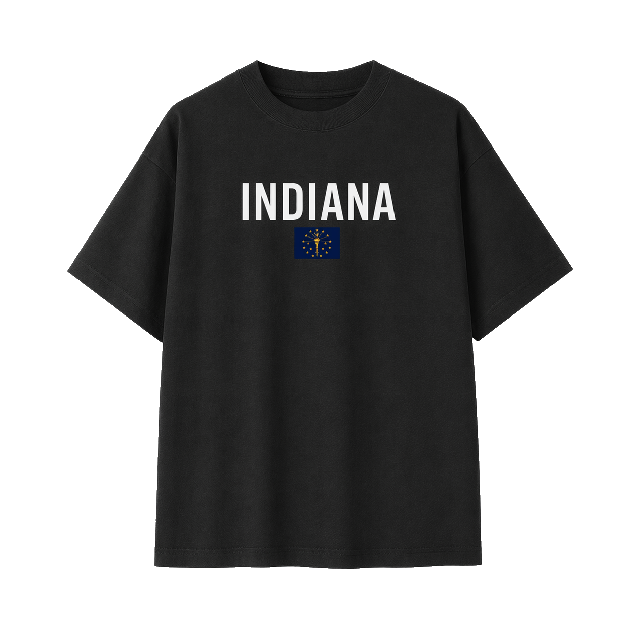 Collection 7 Indiana Essential Cotton T-Shirt - Black front