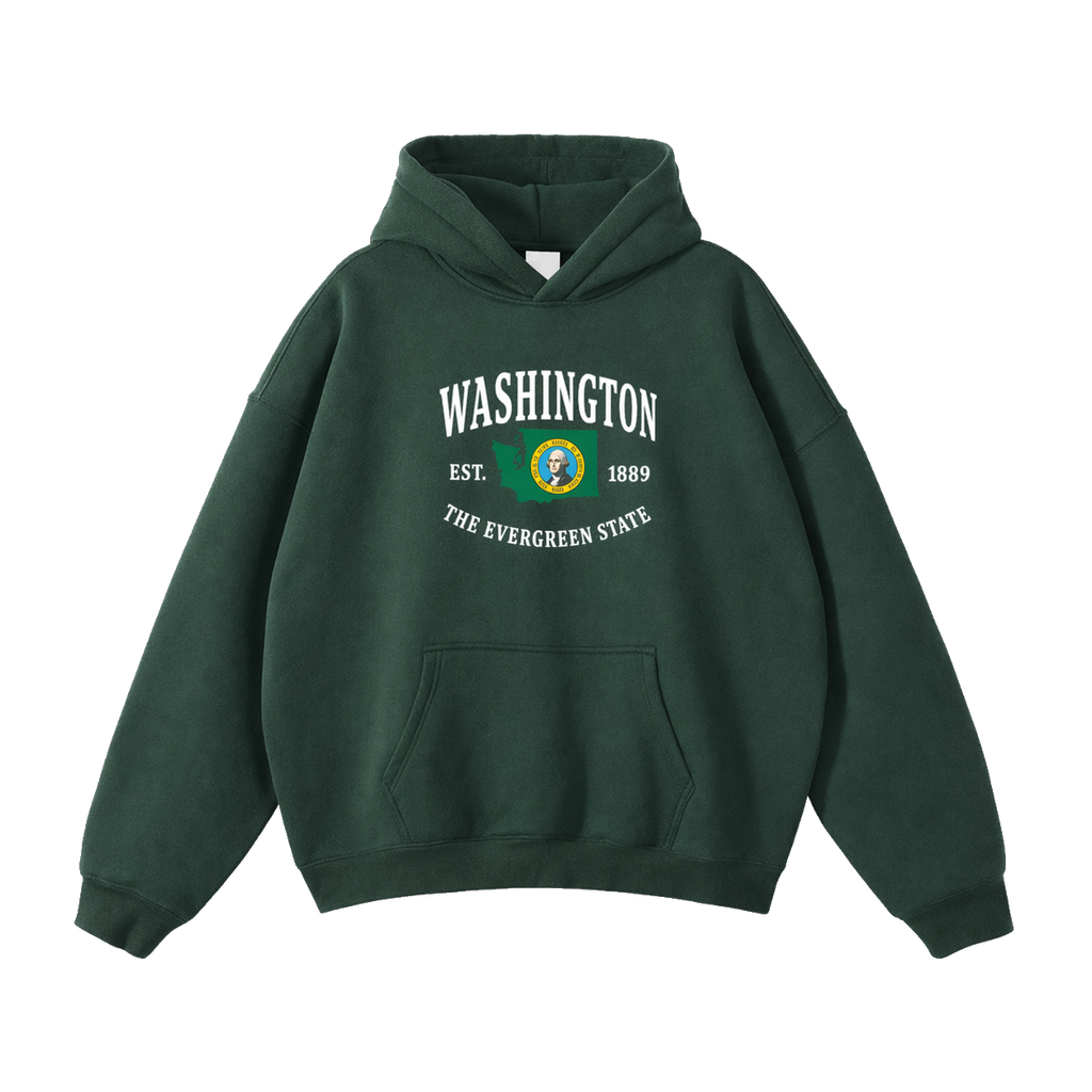 Collection 8 Washington Oversize Fleeced Hoodie - Eden Green front