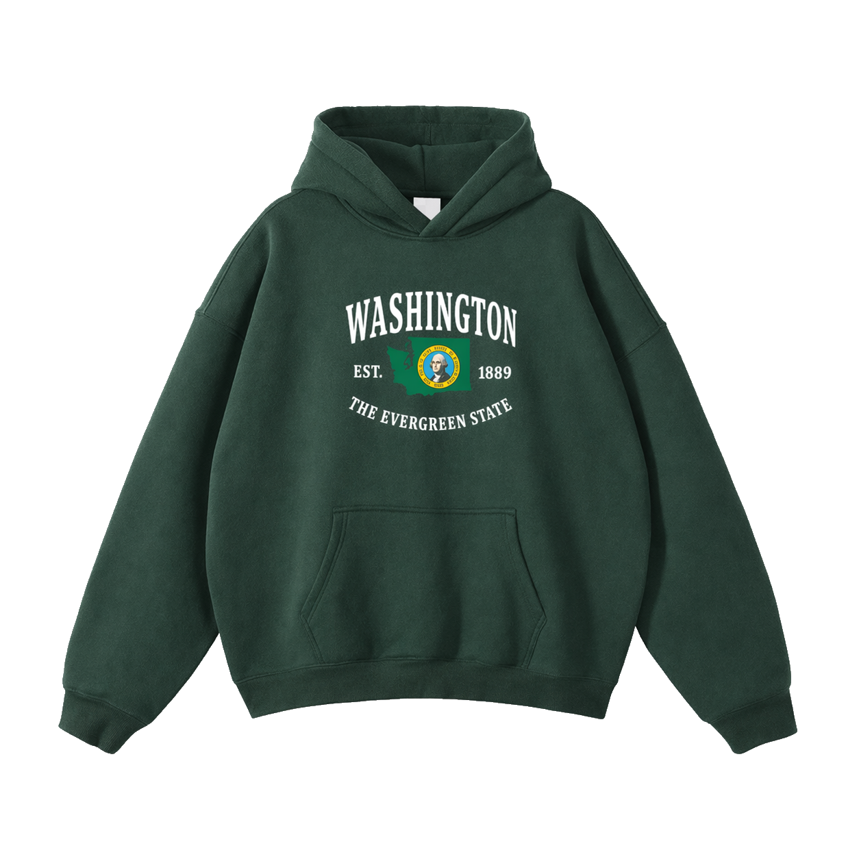 Collection 8 Washington Oversize Fleeced Hoodie - Eden Green front