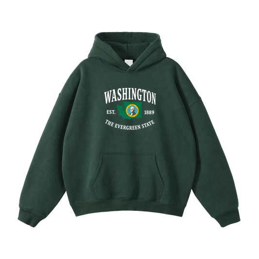 Collection 8 Washington Oversize Fleeced Hoodie - Eden Green front