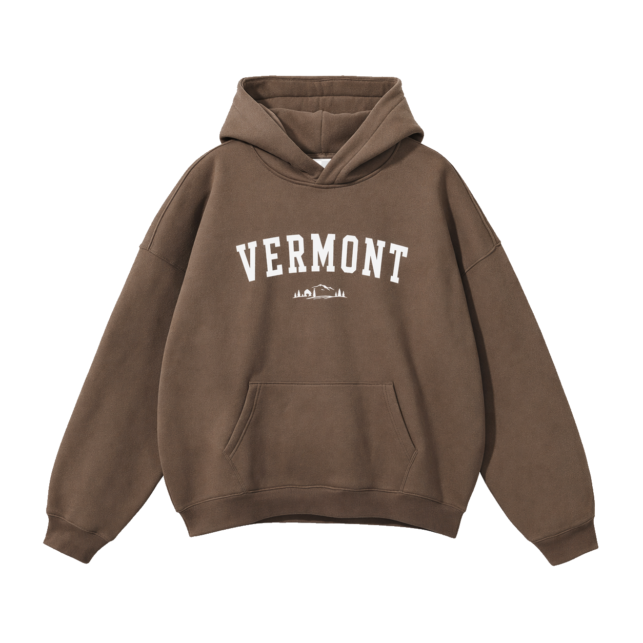 Collection 9 Vermont Oversize Fleeced Hoodie - Brown front