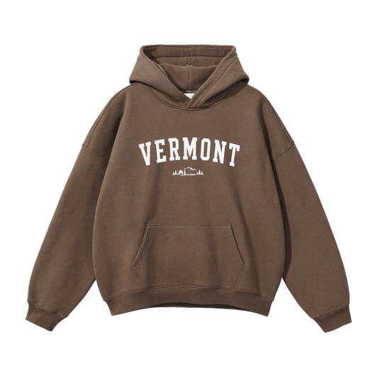 Collection 9 Vermont Oversize Fleeced Hoodie - Brown front
