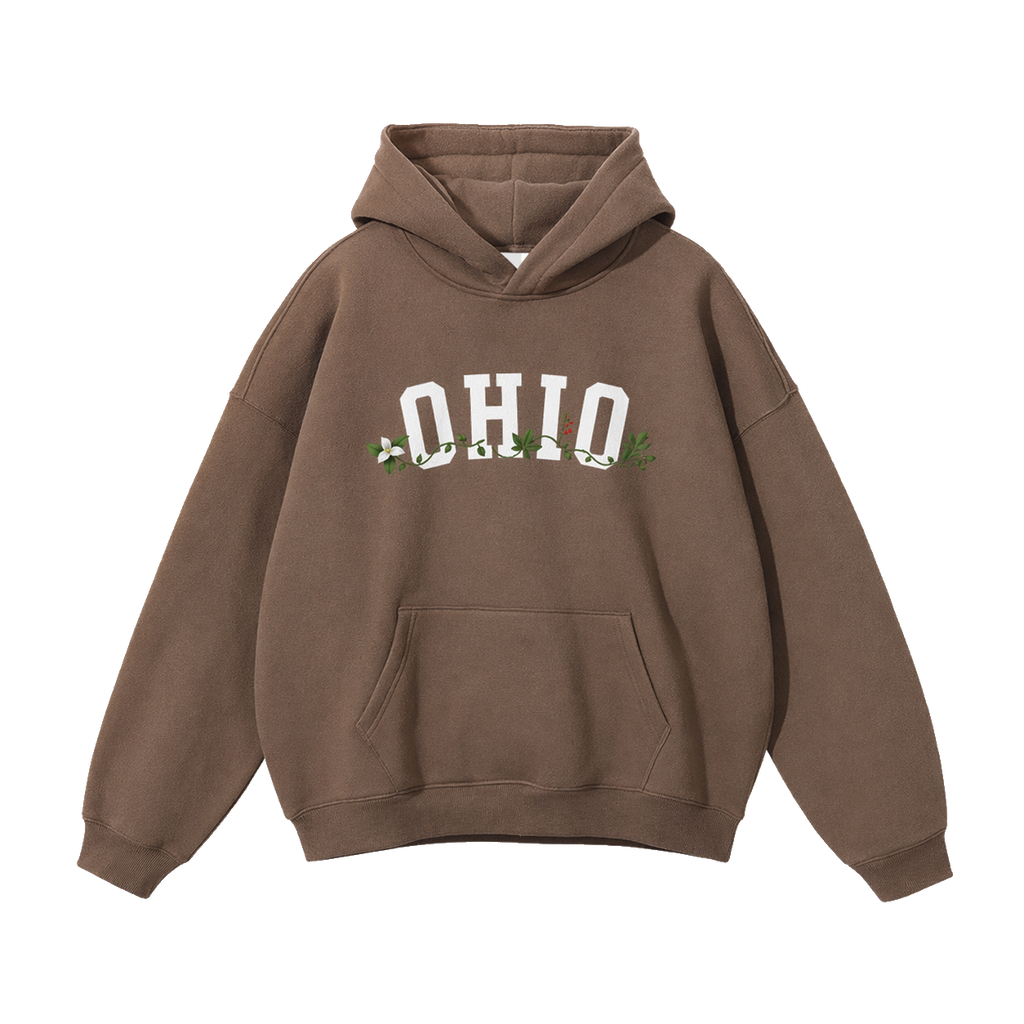 Collection 10 Ohio Oversize Fleeced Hoodie - Brown front