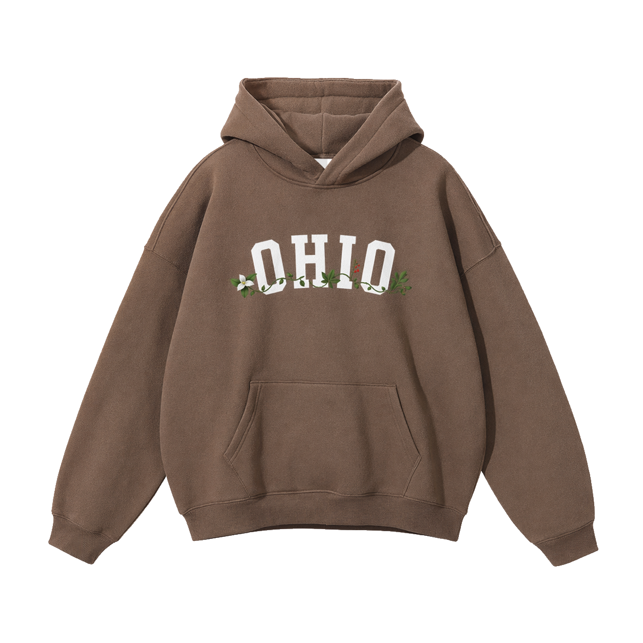 Collection 10 Ohio Oversize Fleeced Hoodie - Brown front