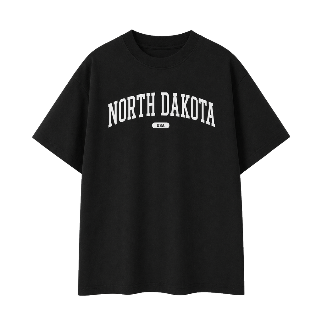 Collection 4 North Dakota Essential Cotton T-Shirt - Black front