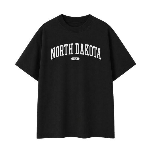 Collection 4 North Dakota Essential Cotton T-Shirt - Black front