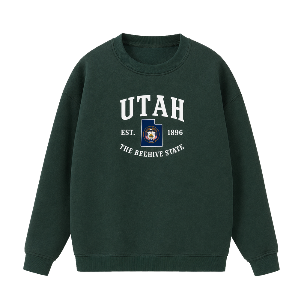 Collection 8 Utah Essential Heavyweight Crewneck Sweatshirt - Dark Green front