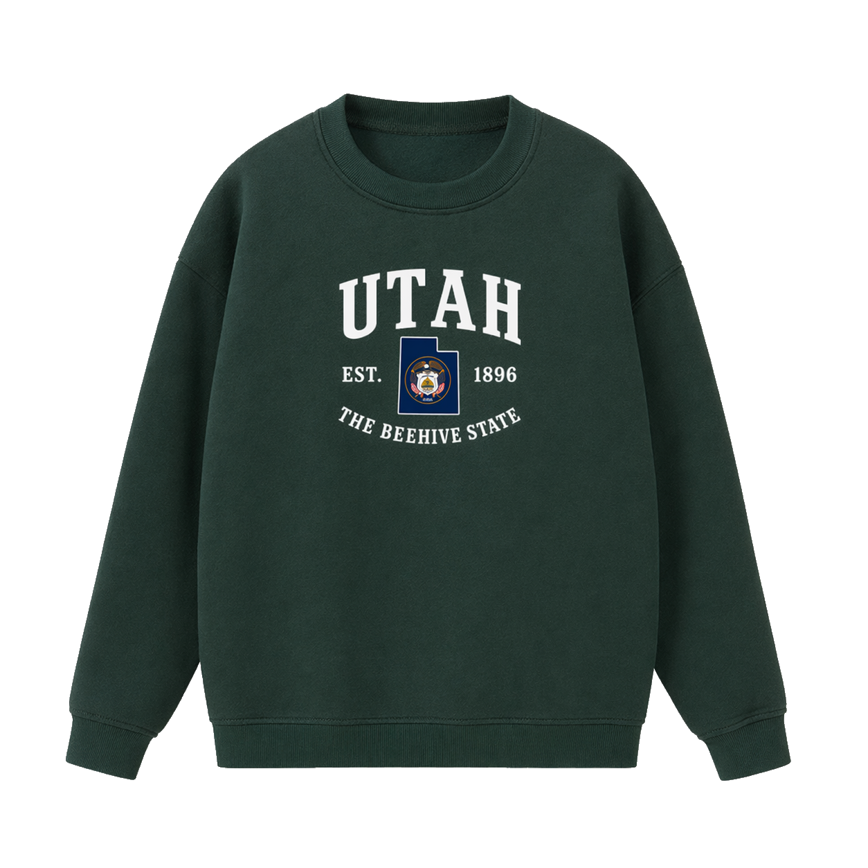 Collection 8 Utah Essential Heavyweight Crewneck Sweatshirt - Dark Green front