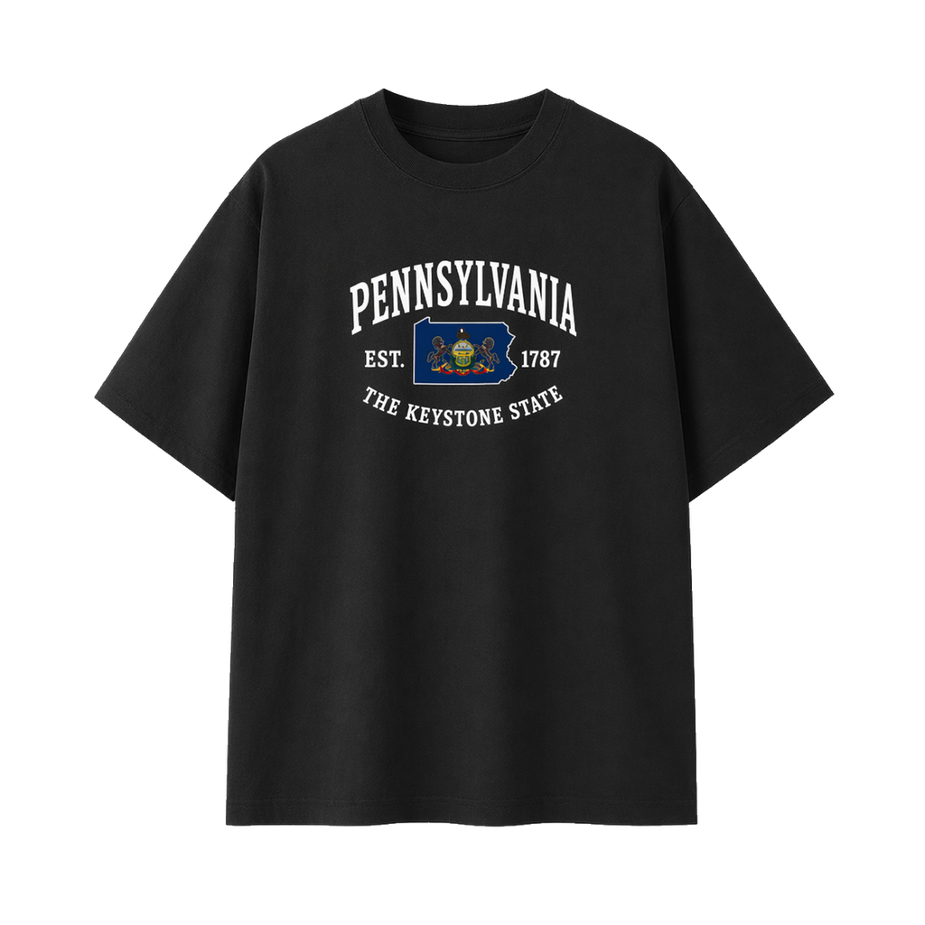 Collection 8 Pennsylvania Essential Cotton T-Shirt - Black front