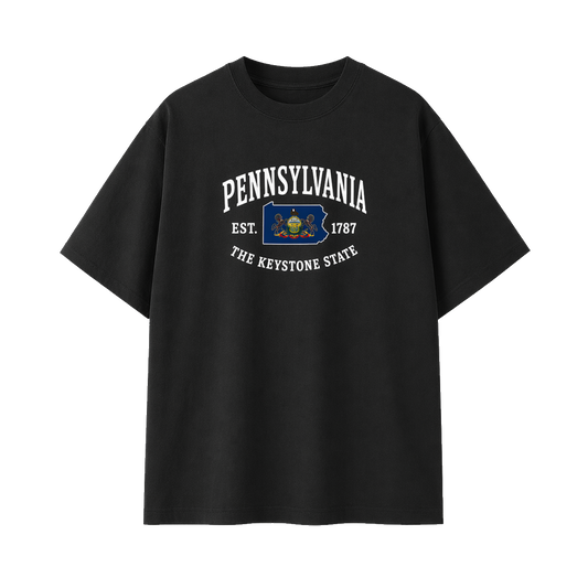 Collection 8 Pennsylvania Essential Cotton T-Shirt - Black front
