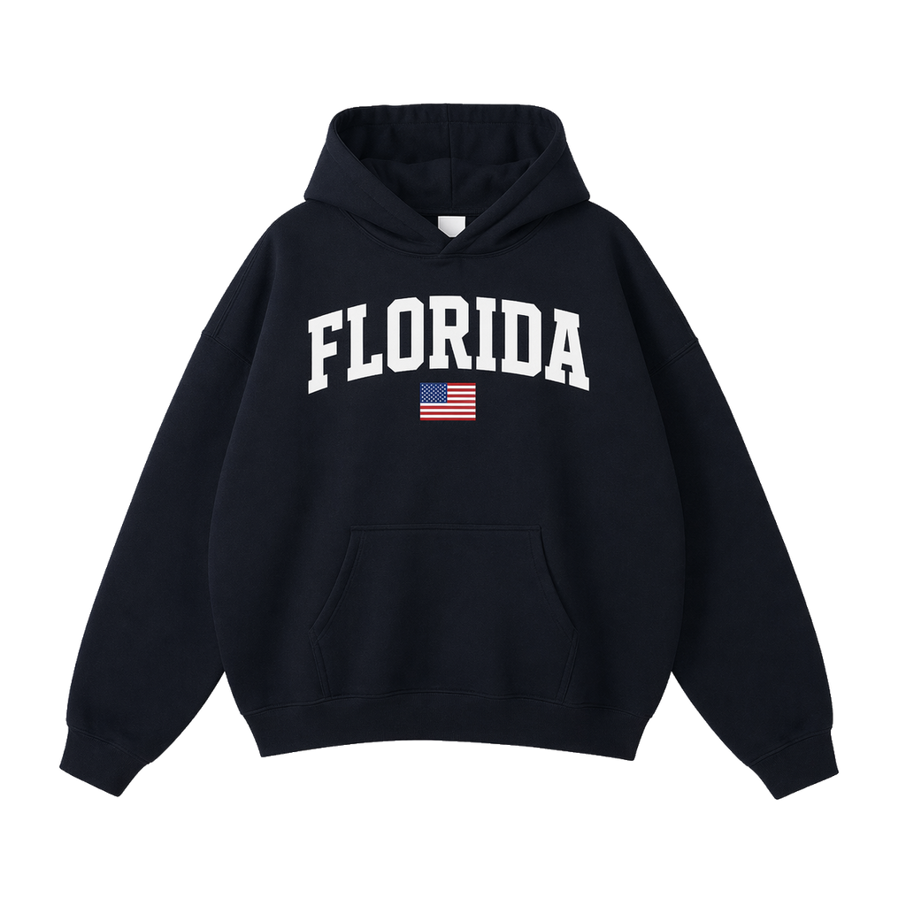 Collection 2 Florida Oversize Fleeced Hoodie - Black front