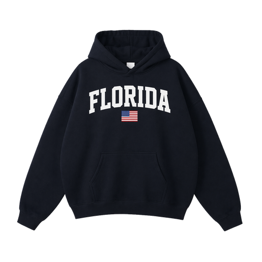 Collection 2 Florida Oversize Fleeced Hoodie - Black front