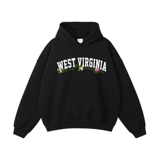Collection 10 West Virginia Oversize Fleeced Hoodie - Black front