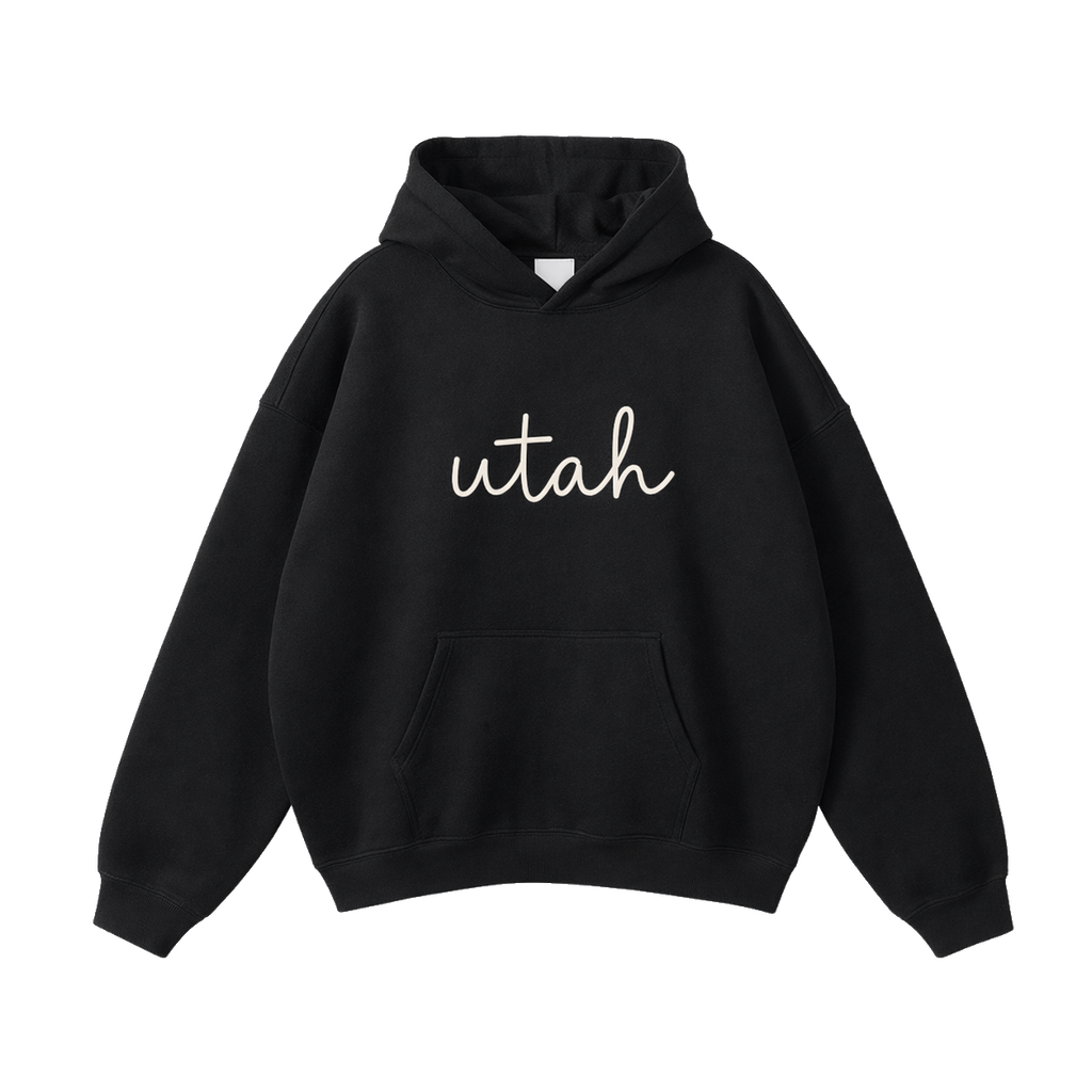 Collection 3 Utah Oversize Fleeced Hoodie - Black front