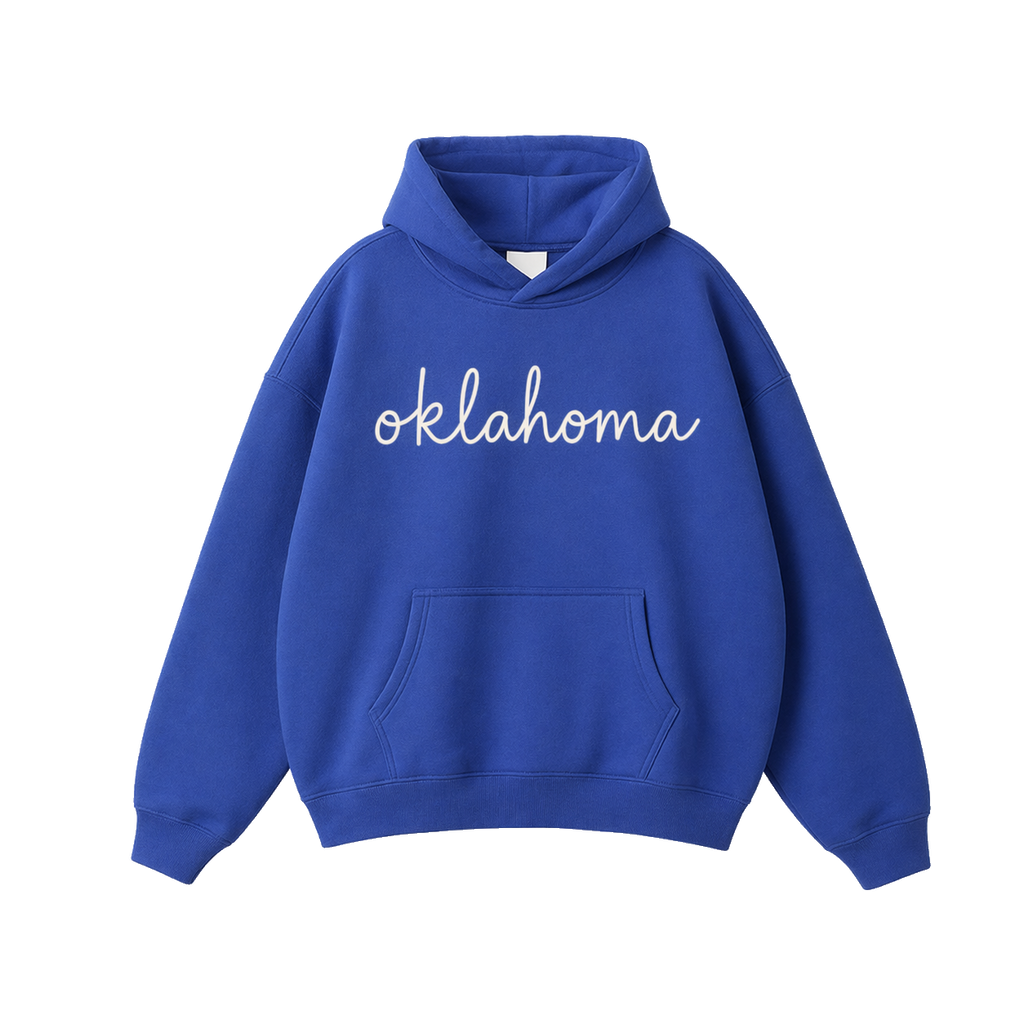 Collection 3 Oklahoma Oversize Fleeced Hoodie - Klein Blue front