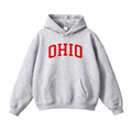 Collection 1 Ohio Oversize Fleeced Hoodie - Flower Gray front